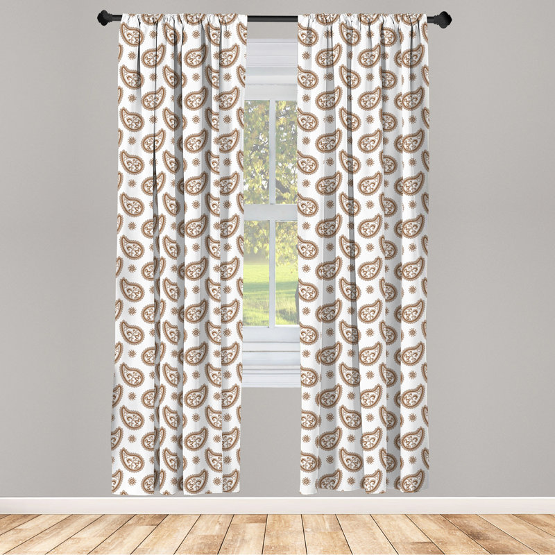 Paisley Semi-Sheer Rod Pocket Curtain Panels, 28" x 63"