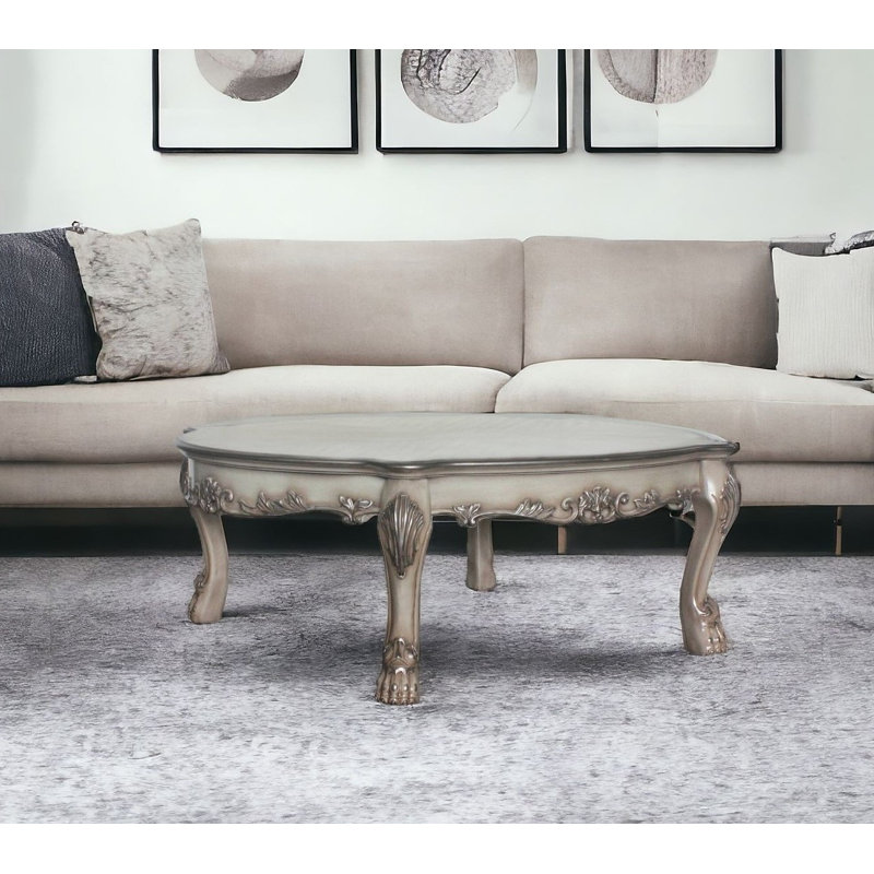 54" Bone Wood Coffee Table