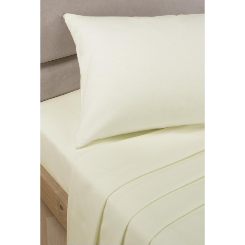 Hristos Percale Fitted Sheet, Ivory, Small Single (2'6)