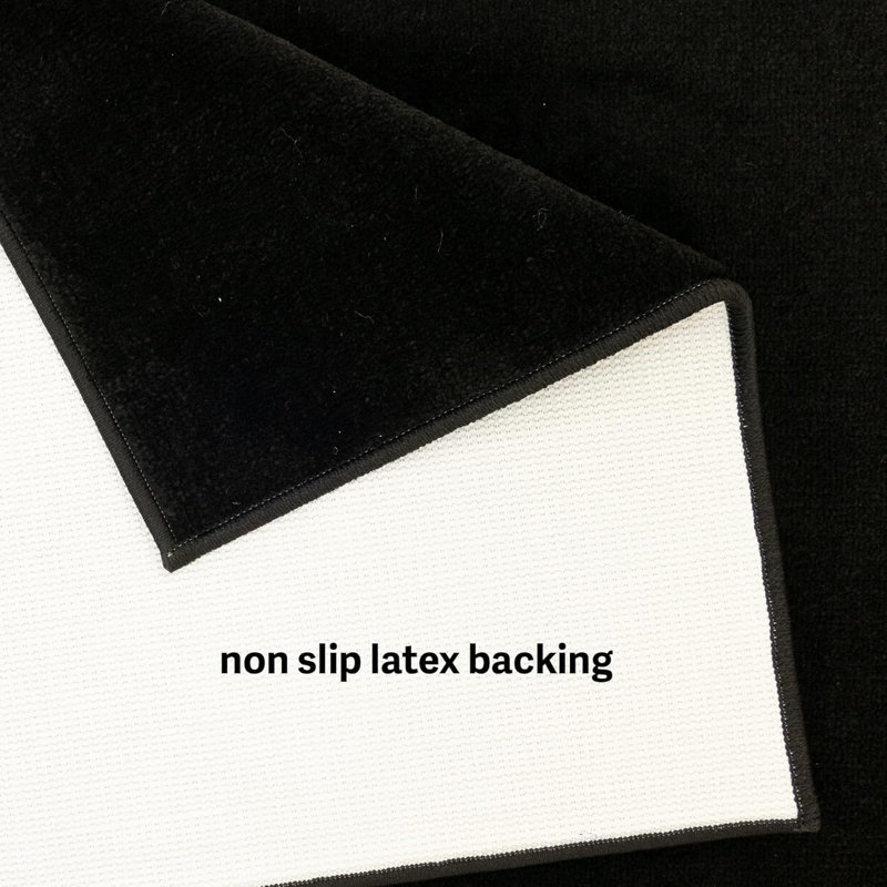 Antibacterial Soft Pile Anti Slip Indoor Rug Solid Design for Hallway Stairway by Feet, Runner 2'2" x 19', Black