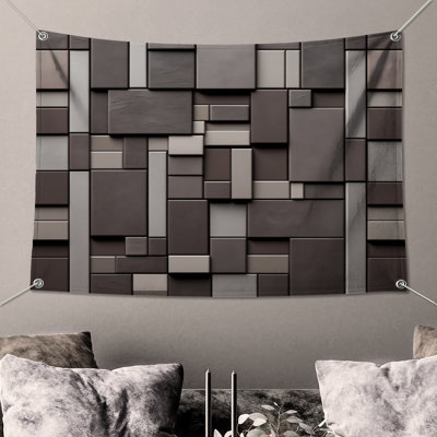 Tapisserie murale motif géométrique brique - Rectangles