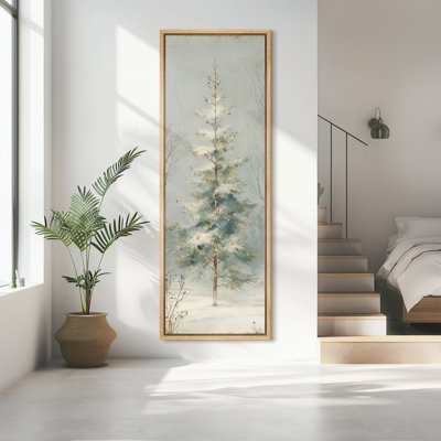 «Snowy Christmas Tree Winter Forest Landscape Extra Large», reproduction d'art sur toile encadrée