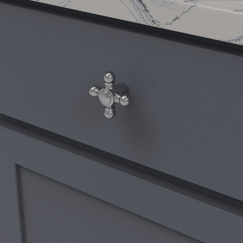 Fuller Collection Designer Knob - Traditional Hardware for Drawers & Cabinets, Chrome, 2 1/8"