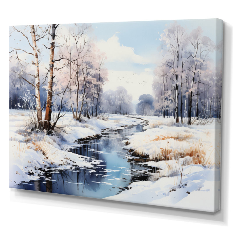 Snow River Wonderland II - impression, Toile tendue, H 12 po x l 20 po x P 1 po