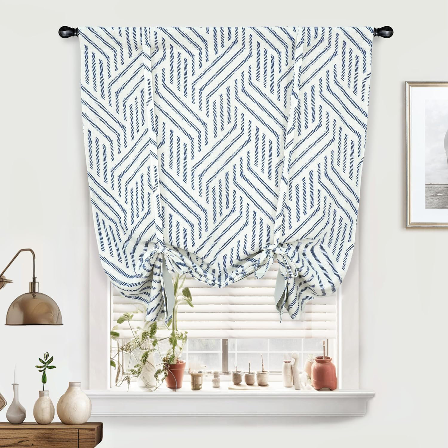 Latitude Run® Briony Linen Blend Tie Up Curtain Panel | Wayfair