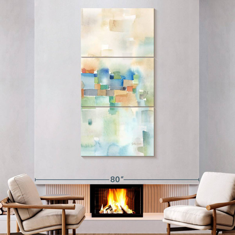 Teal Hinojos Panel III, 80" H x 39" W