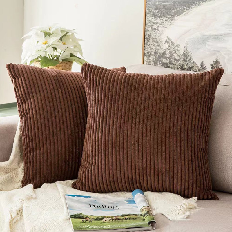 Soft Throw Pillow Cover 18"*18" 2 Pieces, 18"H x 18"W, Gray