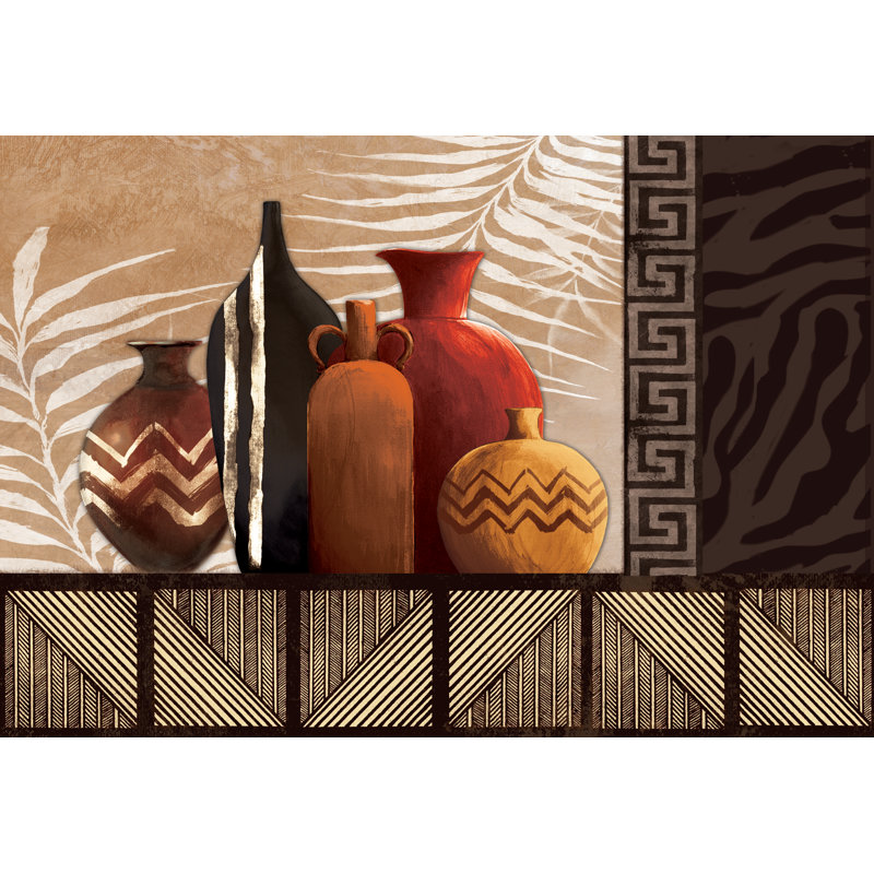 Safari Pot Pattern - Wrapped Canvas Painting, 30cm H x 46cm W x 3.8cm D