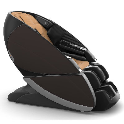 Fauteuil de massage de luxe Human Touch Super Novo X 4D avec rail SL - Cuir beige, portes SofHyde