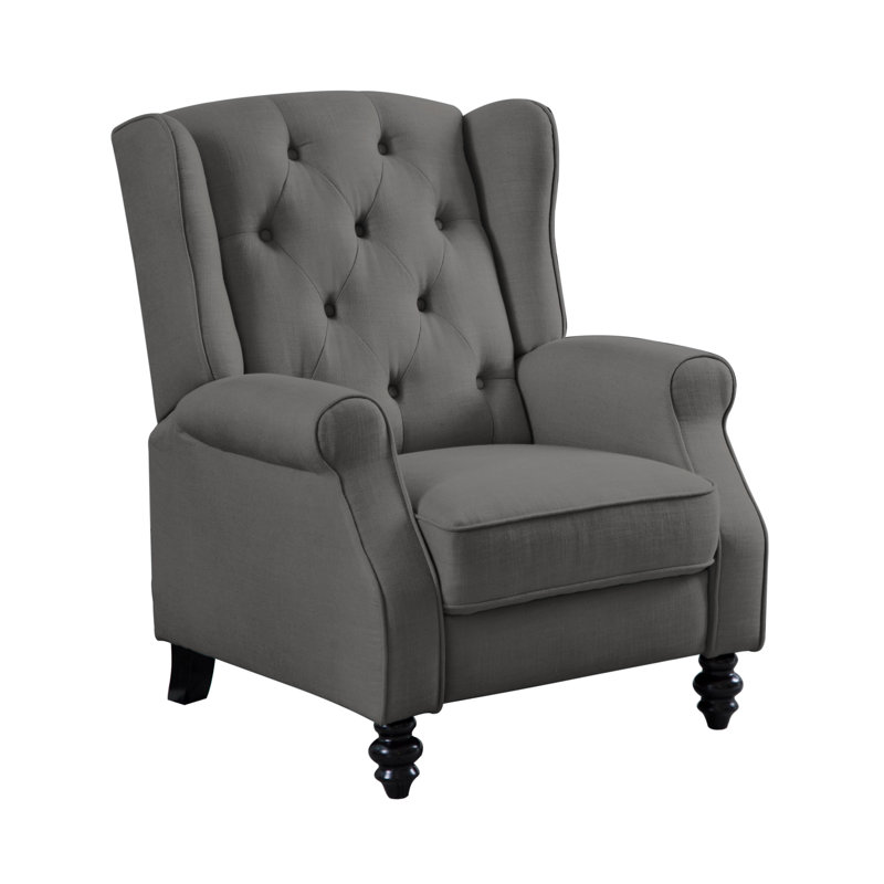 Fauteuil inclinable manuel Chih, 100 % polyester gris anthracite