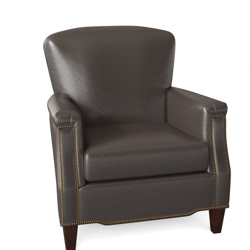 Vincent Armchair, Mahogany, French Natural, Anilina Hunter Genuine Leather