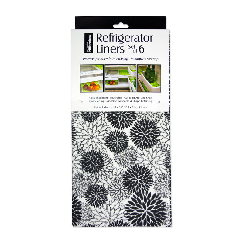 Winston Porter Universal Refrigerator Liner, Black
