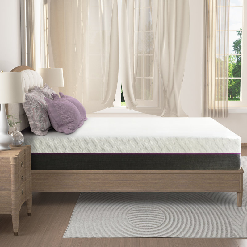 Matelas en mousse viscoélastique gélifiée mi-ferme Alwyn Home Winchendon, Lit simple, 8"