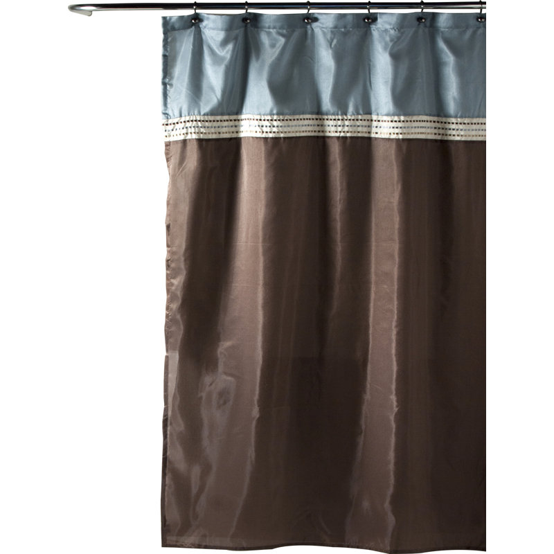 Rideau de douche Lush Decor Terra, Bleu / chocolat