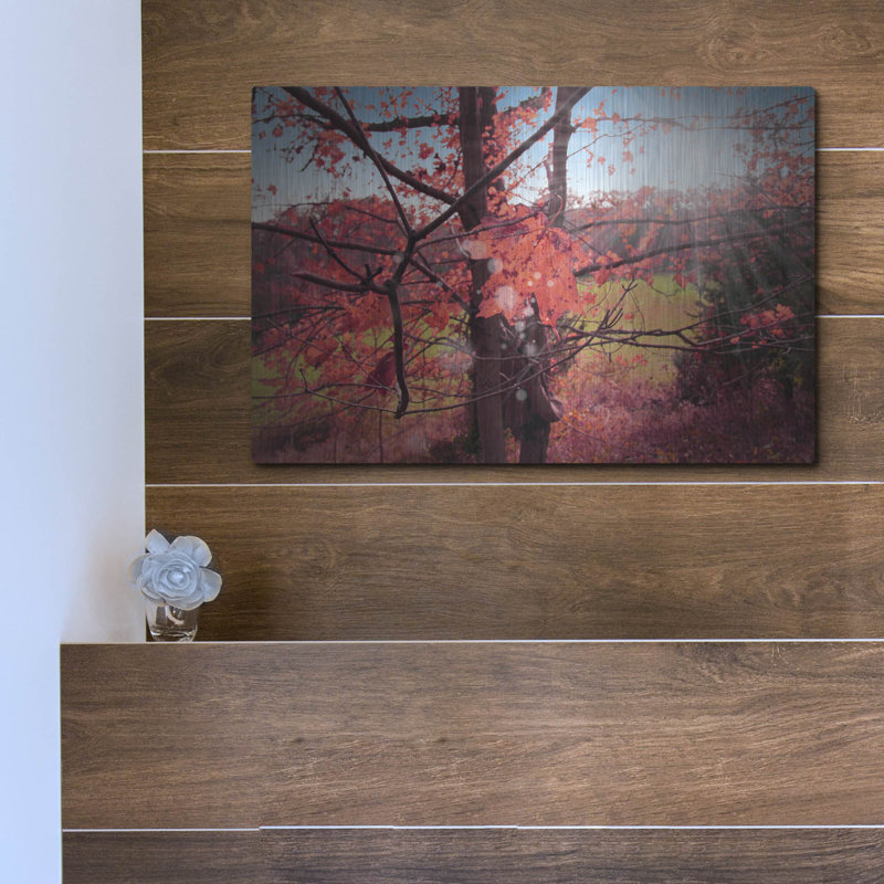 Art mural en métal Winston Porter «Fall Forest» par Mark Ashkenazi, H 12 po x l 16 po