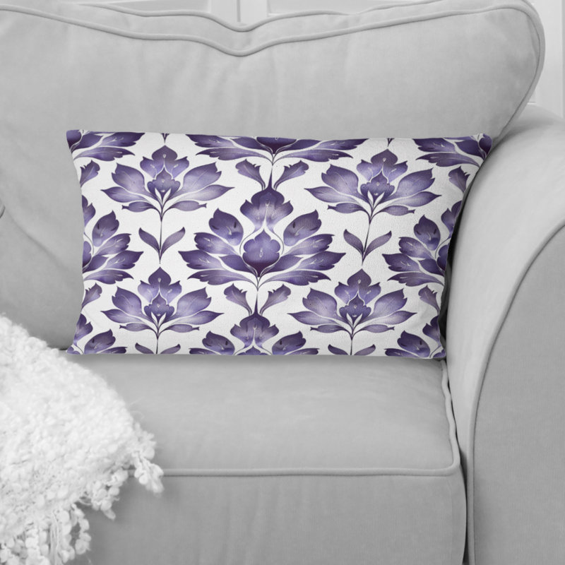 Coussin lombaire mauve damassé Elegance