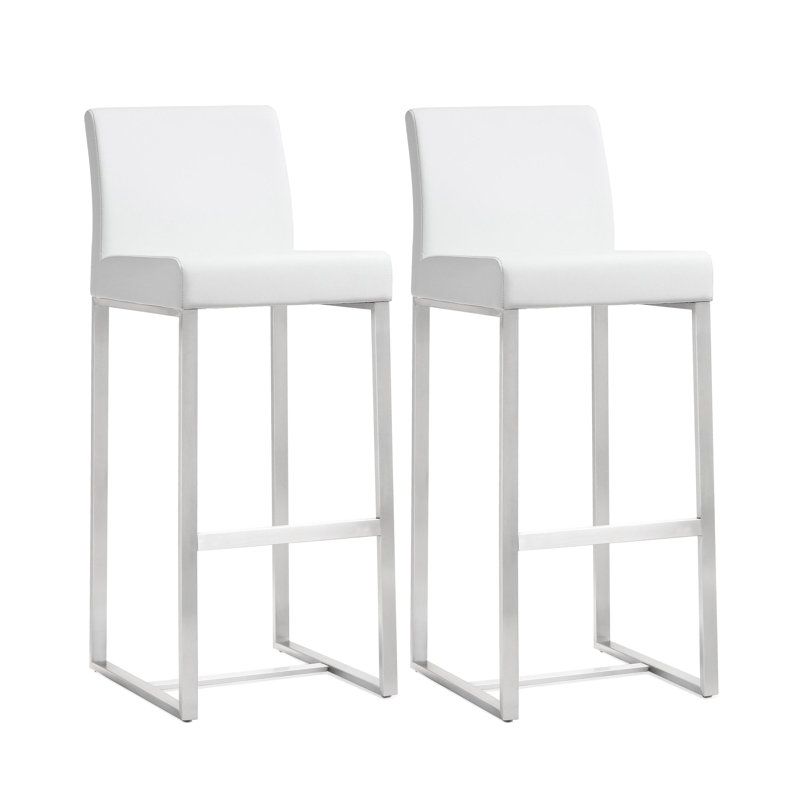 Tabouret Orville, Blanc, Tabouret (assise de 30,7 po de hauteur), Argent