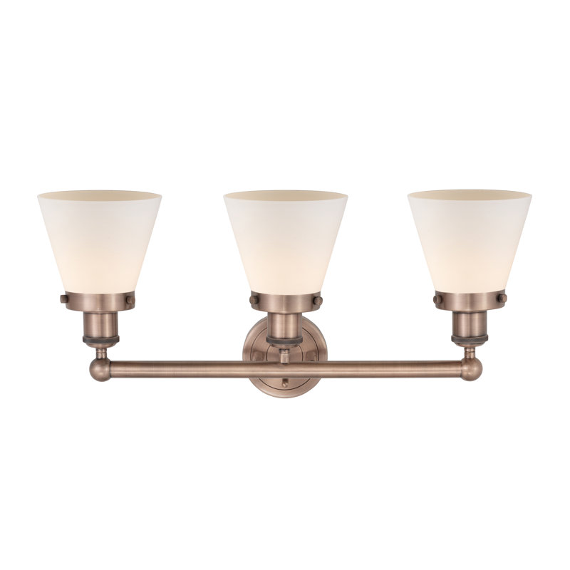 Annamary 3 - Light Dimmable Vanity Light, Matte White, Antique Copper