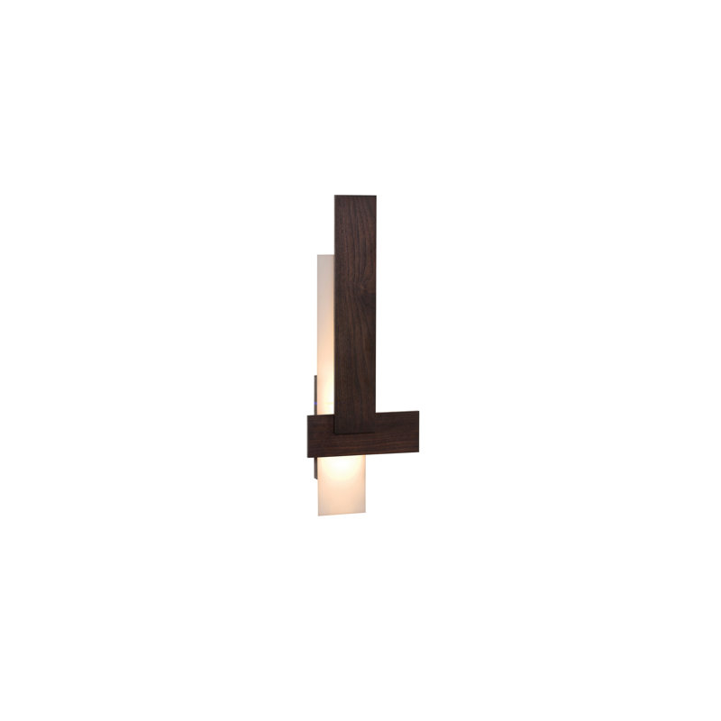 Sedo Dimmable LED Flush Mount Sconce, Dark Stained Walnut, 3500K