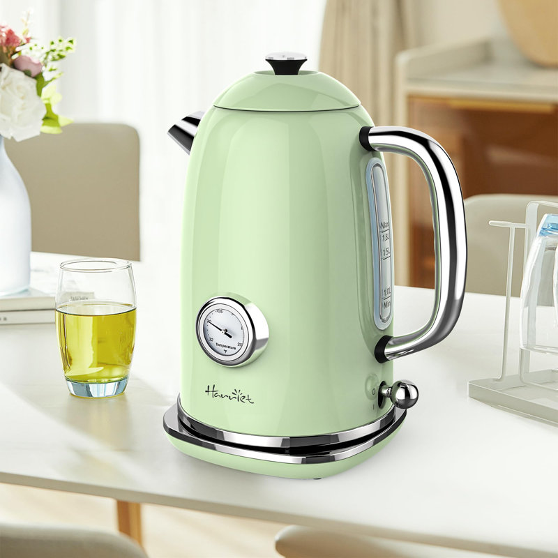 Chauffe-eau électrique 1,8 L avec thermomètre, Vert clair