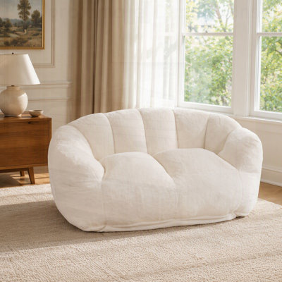 Oversized Floor Sofa for Living Room and Bedroom, Ultra Soft Fluffy Loveseat Bean Bag with High-Quality Filler, Perfect for Cozy Reading and Relaxation