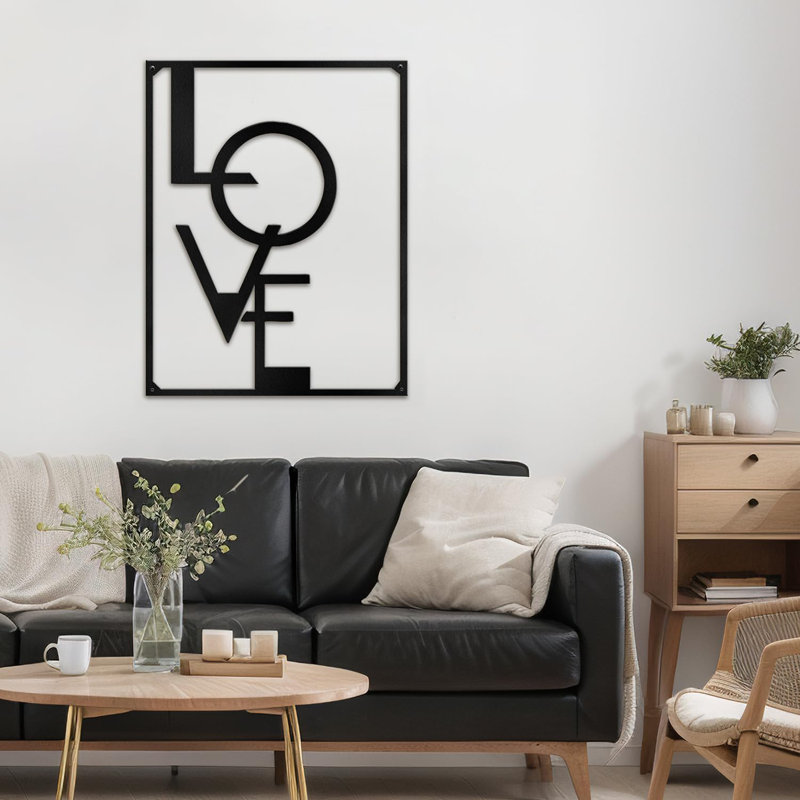 Wall Decor on Metal, 12" H x 10" W x 0.05" D, Black