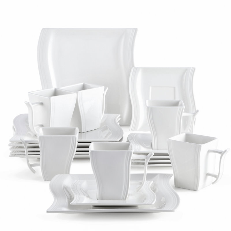 Service de table 18 pièces, service pour 6, Ivoire blanc