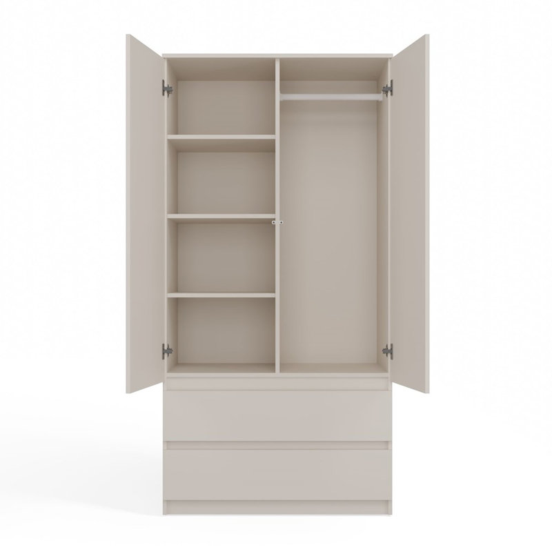 Jonathin 2 Door Wardrobe, Beige