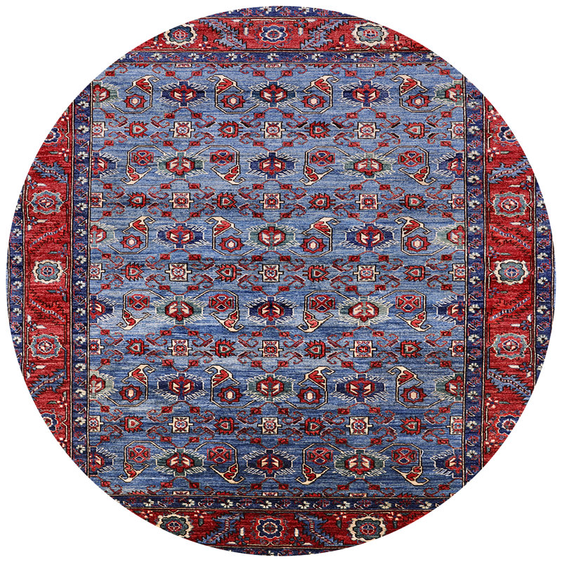 Tapis oriental bleu Fresco, Rond 5 pi