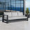 Hoyt 92.52" Outdoor Aluminum Sofa with Optional 27.56" Versatile Ottoman