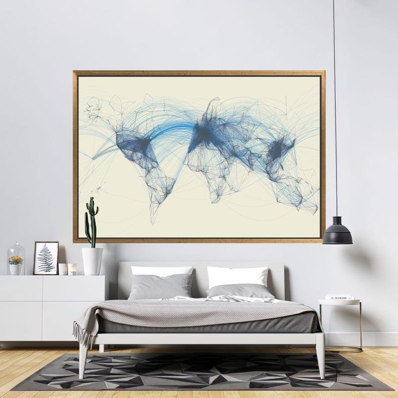 Art mural sur toile pour les passionnés d'aviation et la décoration intérieure, H 26 po x l 37 po, Doré