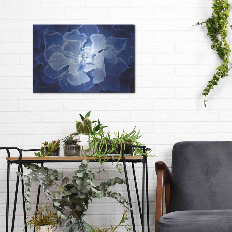 «Blue Succulent I» par Lori Deiter, H 12 po x l 16 po