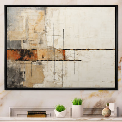 Abstract Beige Brown Road Collage III - Abstract Collages Canvas Print