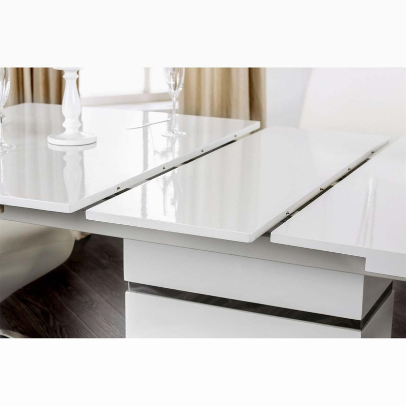 Table de salle à manger extensible Annjelica, Blanc