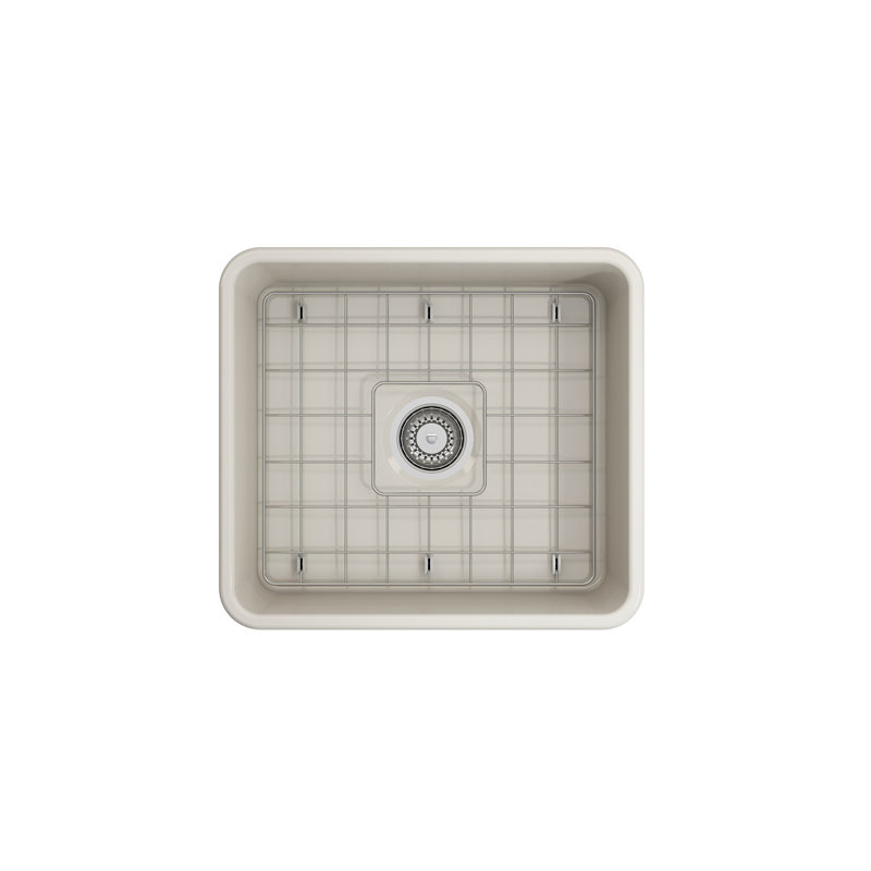 20 in. L Farmhouse Kitchen Sink, Biscuit