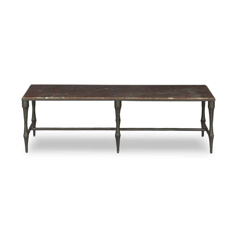 Table basse Sandra - Fumée et marbre roux