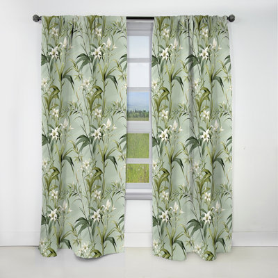 Bambou fusion motif tropical - rideau floral - rideau occultant floral - 1 panneaux