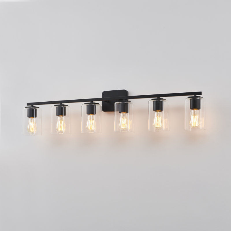 Éclairage pour meuble-lavabo à intensité variable Kagan, Noir mat, Clair, 6