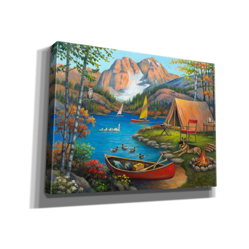 «Epic Graffiti», «pittoresque camping» par John Zaccheo, art mural sur toile, 54 po x 40 po