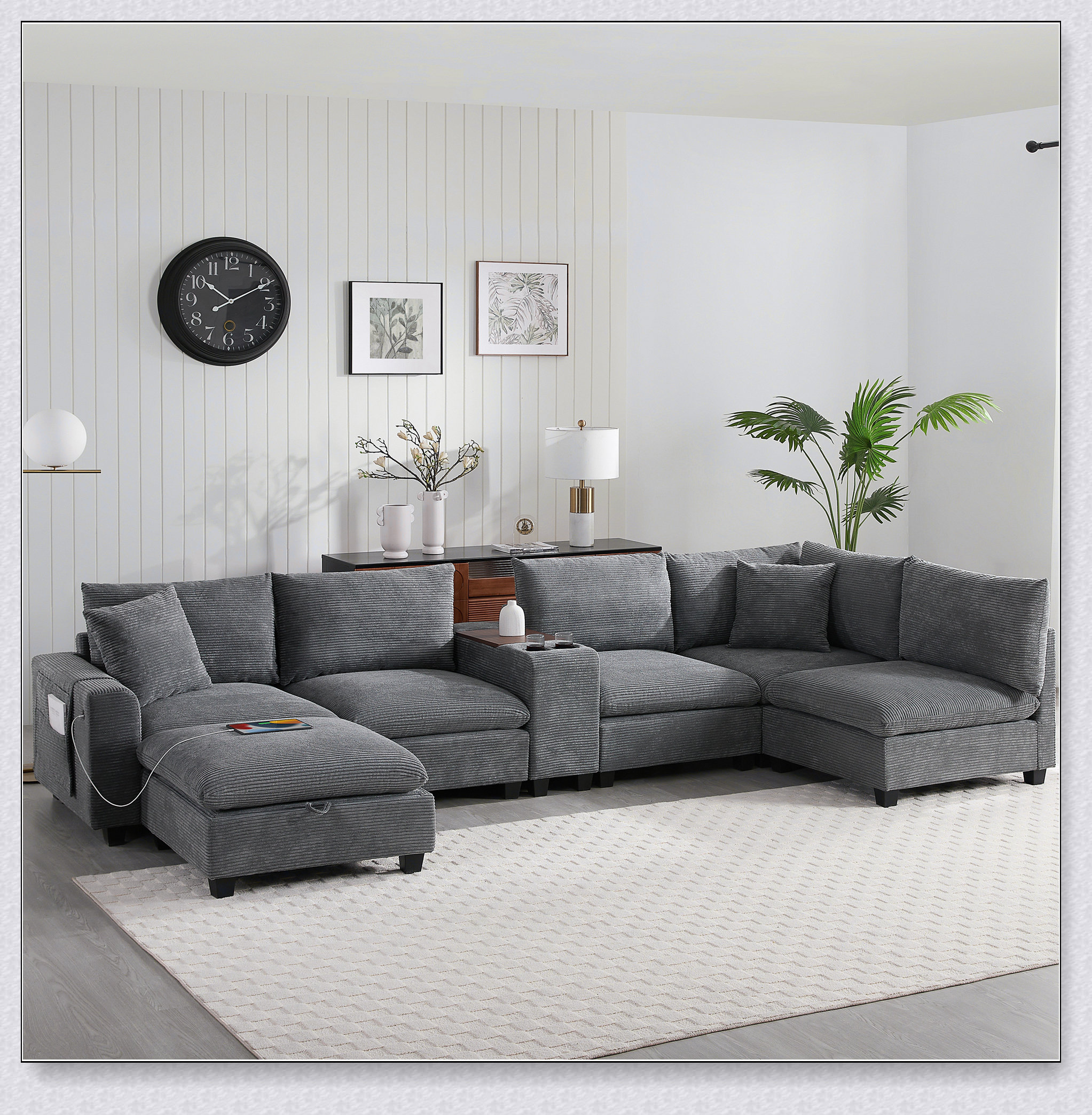 Sofa Multiple Latitude Run® Versatile Oversized Sectional Sofa with Multiple ...