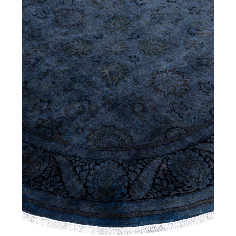 Overdyed Hand-Knotted Wool Modern-Contemporary Gray Area Rug 6' 1" x 6' 1"
