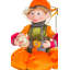 Elfe de mer orange assis