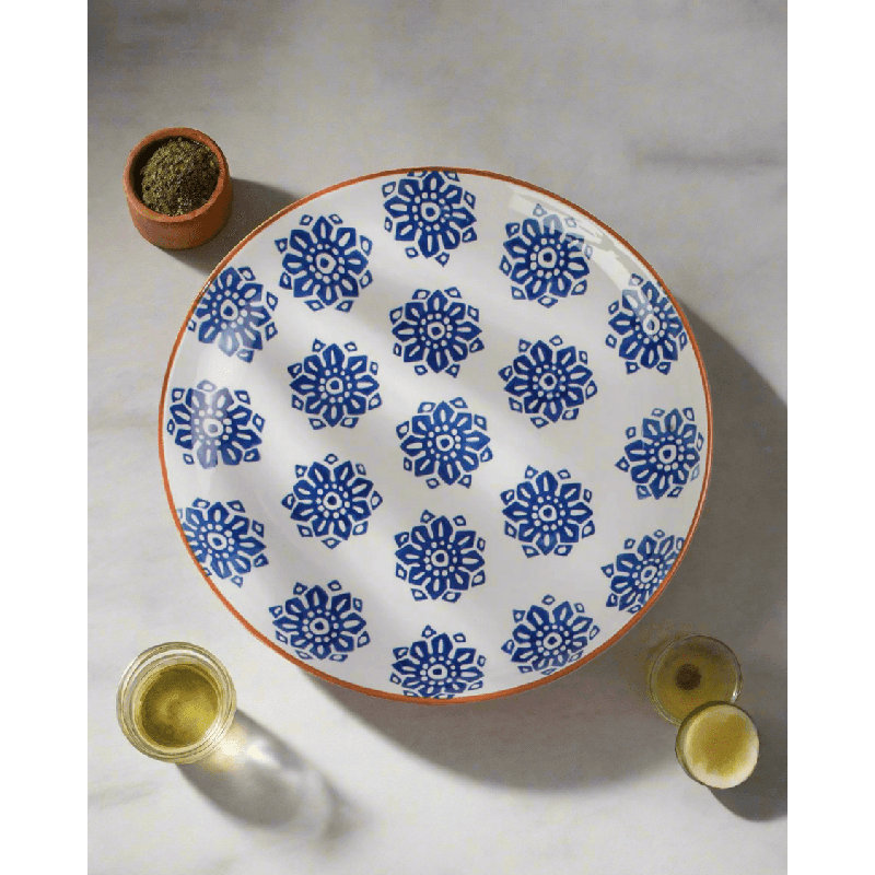 Plateau de service 15 po Euro Ceramica Azul Tile