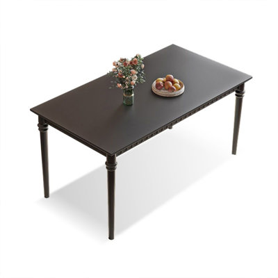 Black Rectangular Solid wood Dining Table For Dining Room/Kitchen