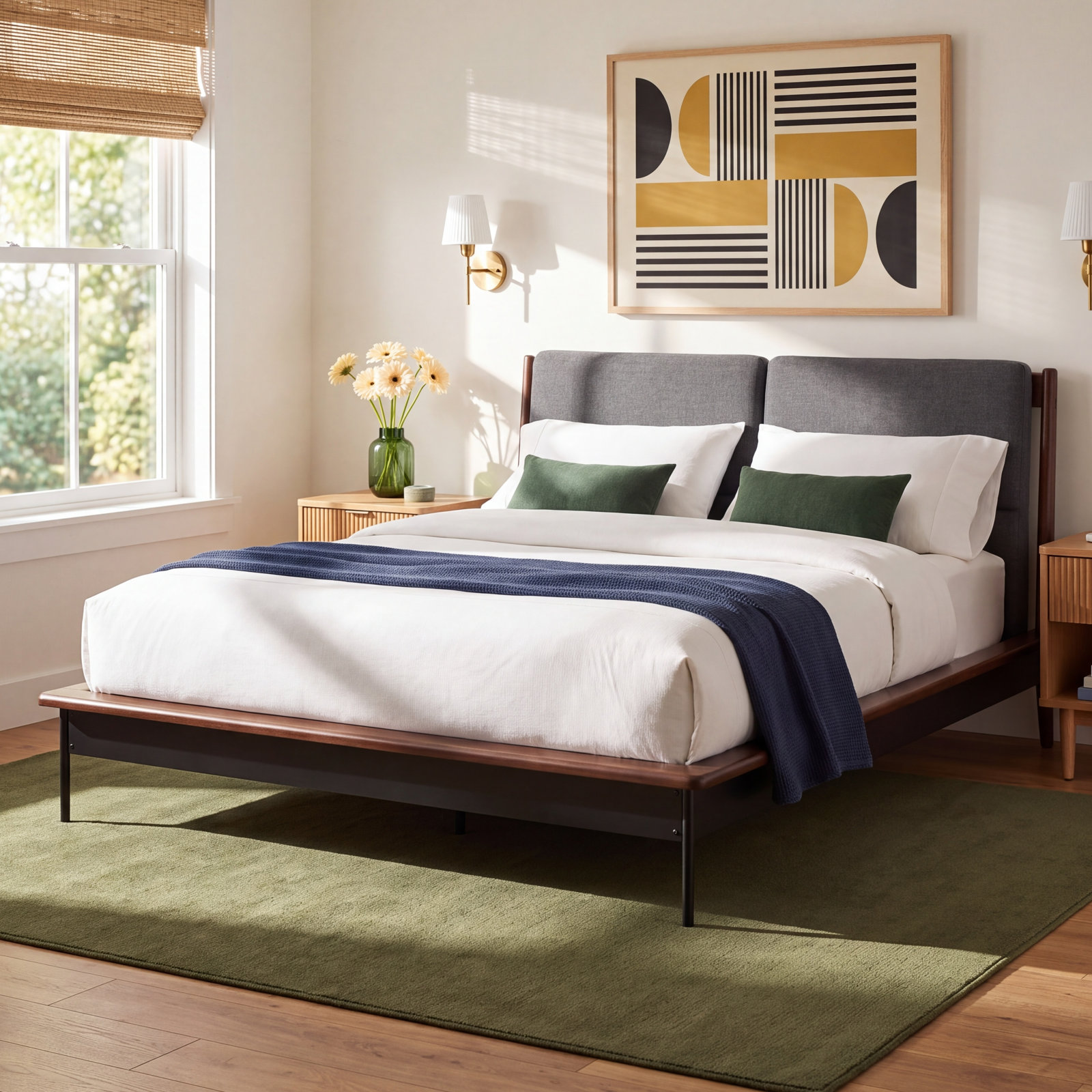 Raines Bamboo Bed, King, Gray