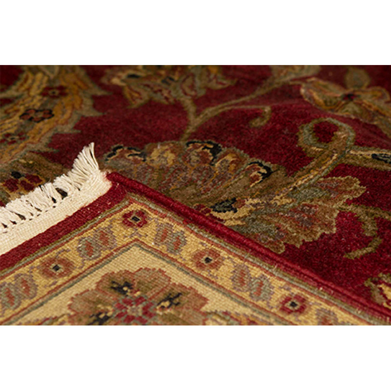 Trinity Wool Oriental Area Rug in Red/Gold/Army