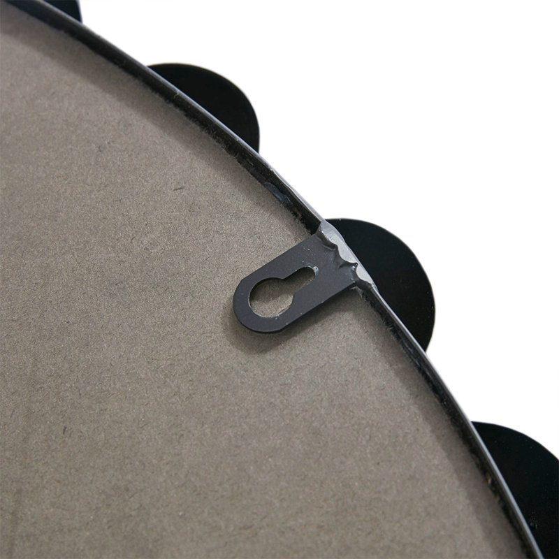 Beaded Round Wall Mirror 36"D, Black