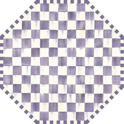 Violet Checkered Washable Rug