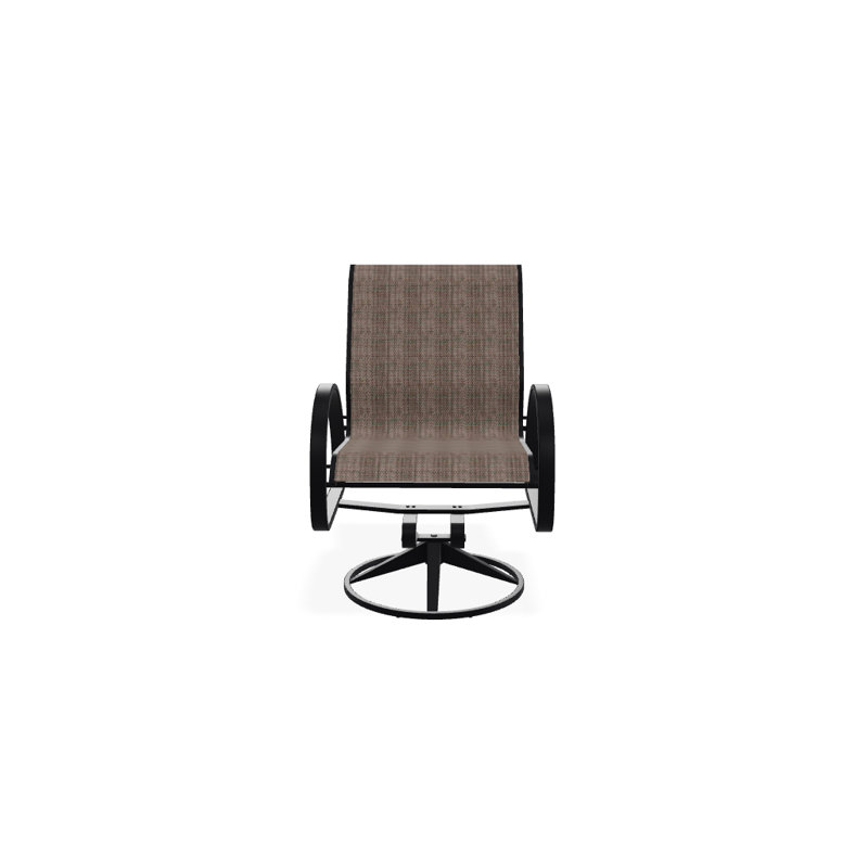 Aruba 1 Outdoor Dining Armchair, Textured Black, Canvas Tangerine Sunbrella® Canvas