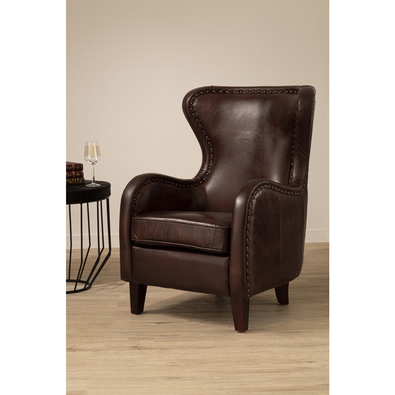 Elliana Leather Wingback Chair